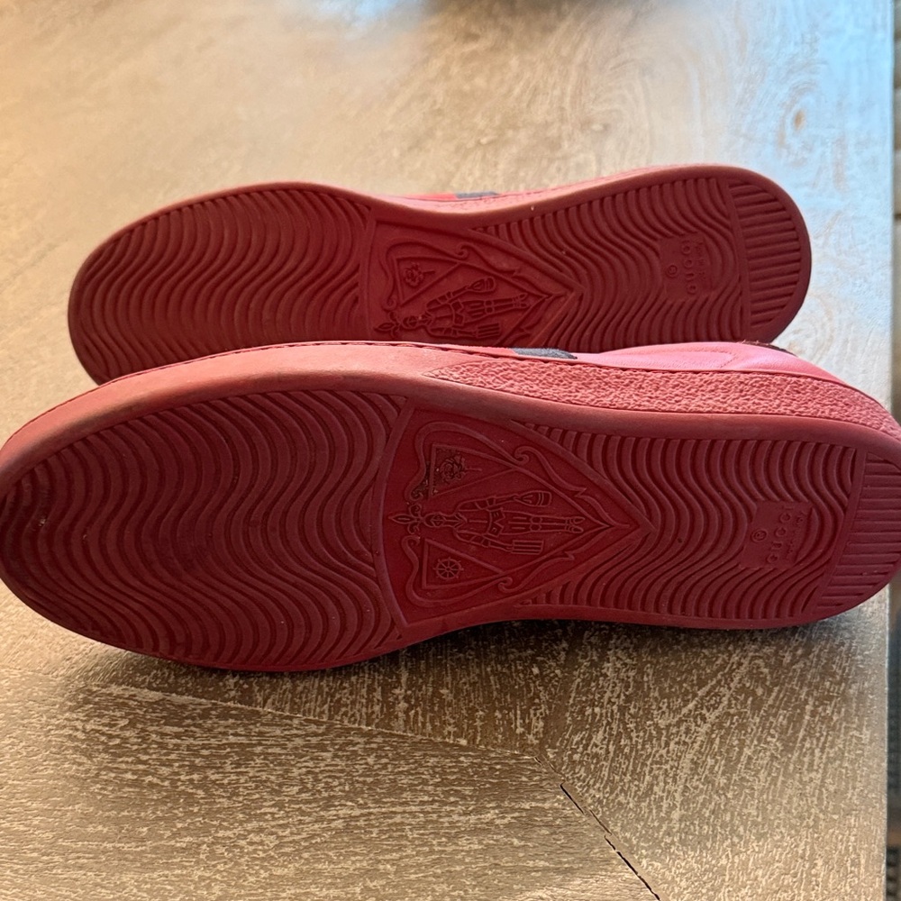Men's Gucci Red Leather Sneakers - Picture 2 of 7